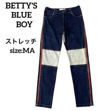 BETTY'S BLUE BOY 아베 마사시 패치워크 데님 스트레치 M