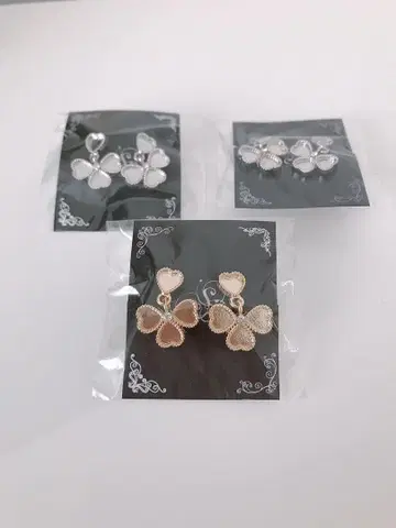 하트 클로버 귀걸이 귀걸이 그루 데코 받침대 3개 세트