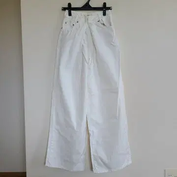 화이트 와이드 레그 데님 사이즈 S