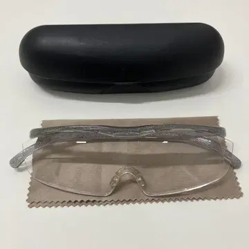 Hazuki 루페 1.6배 투명 그레이 프레임 돋보기 케이스 포함