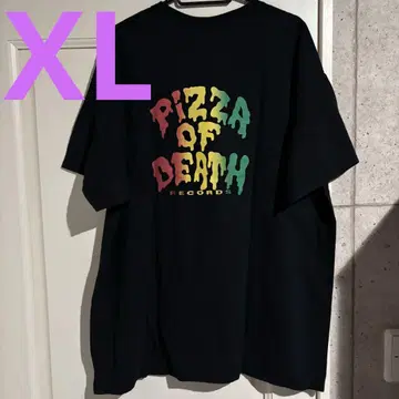 XL 사이즈 WANIMA 피자 로고 블랙 반팔 티셔츠 와니마