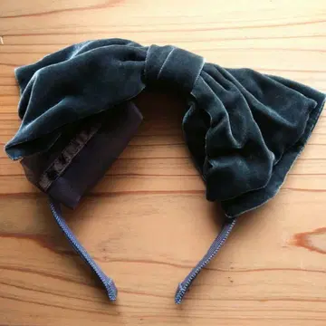 CA4LA 카시라 벨벳 머리띠 그레이 리본