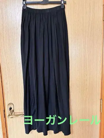 요건 레일 블랙 롱 스커트