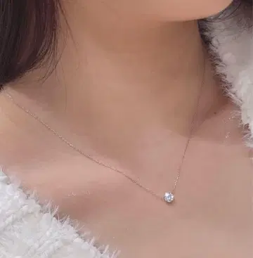 SASSY ANGEL 목걸이 1개 지르코니아 목걸이 4mm 실버