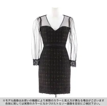DAZZY 블랙 시스루 긴팔 드레스 M