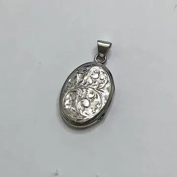 K14WG 화이트 골드 앤티크 로켓 펜던트 탑 2.63g