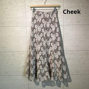 Cheek 티크 배색 레이스 머메이드 스커트 롱 스커트 고급