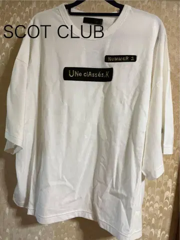 SCOT CLUB 화이트 오버 사이즈 티셔츠