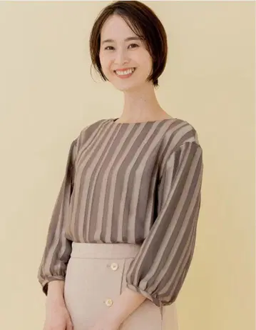세탁 가능 오팔 스트라이프 블라우스