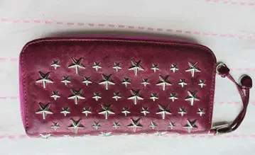 JIMMY CHOO 스타 스터드 장지갑 핑크