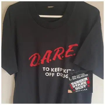 90년대 DARE USA제 싱글 스티치 빈티지 티셔츠