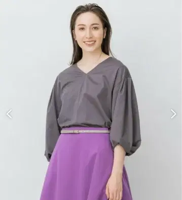 [세탁 가능] 셔츠 같은 저지 볼륨 슬리브 티셔츠