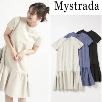 Mystrada 미디 플레어 니트 원피스 베이지 36 사이즈