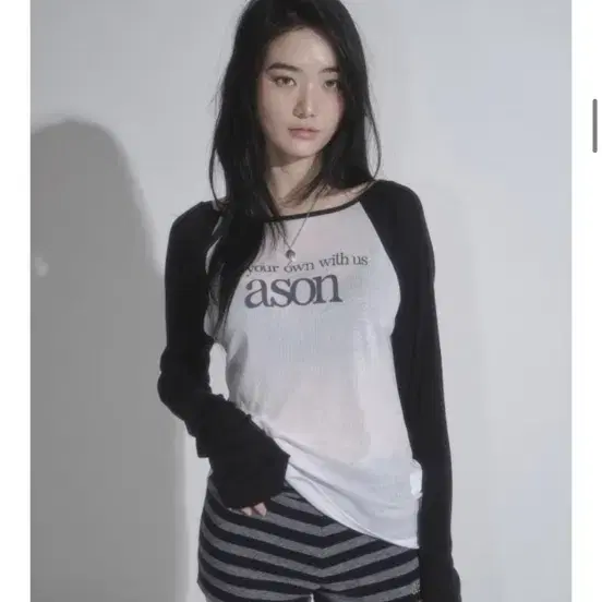 e.ji Button Long Tee Gray ason easy button tee #애즈온,#Ason