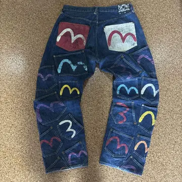 evisu 데님 청바지 메니 포켓