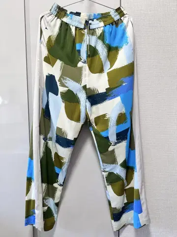 OWNth 추상 컬러 블록 와이드 팬츠