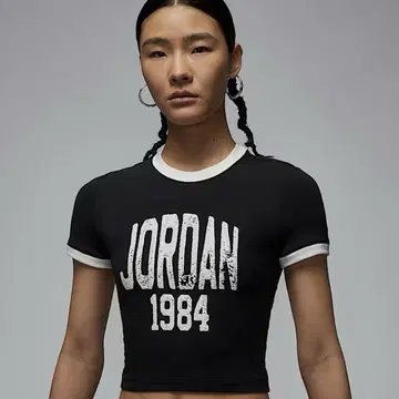 조던 크롭 그래픽 티셔츠