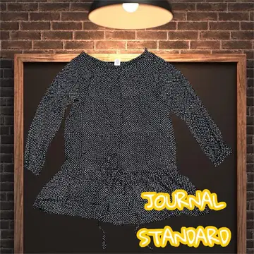 JOURNAL STANDARD 긴팔 튜닉 도트 허리 개더 얇은 소재