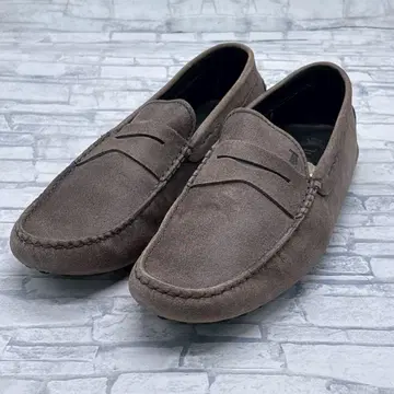 TOD'S 드라이빙 슈즈 스웨이드 그레이 슬립온 9 27cm