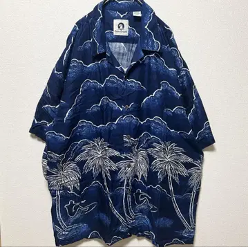 USA 알로하 셔츠 XL 네이비