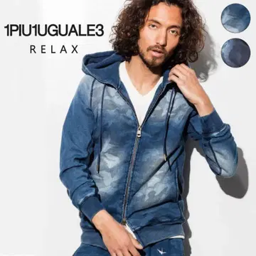 1PIU1UGUALE3 후드티 인디고 셋업 레어 L 사이즈
