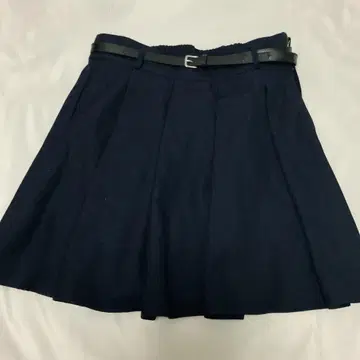 CLETTE 벨트 플리츠 미니 스커트 네이비 네이비 3L 쿠레트