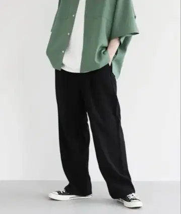 LILL 폴리 트로디 딥 턱 릴랙싱 슬랙스 팬츠