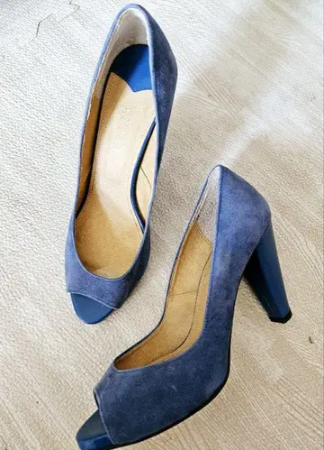 새상품급 ANAYI 오픈토 펌프스 블루 size24cm