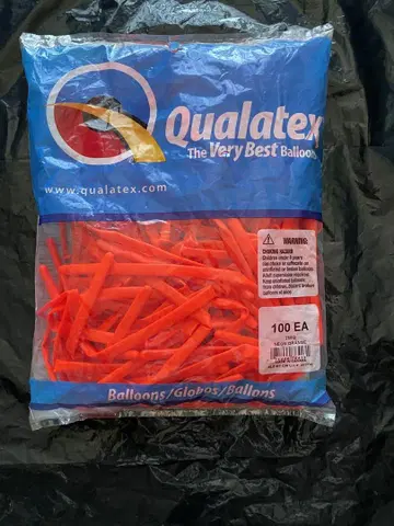 Qualatex 260Q 네온 오렌지 벌룬 100개입