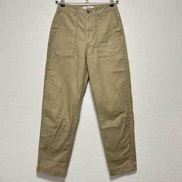 JOHNBULL 젬블 백 새틴 펜슬 베이커 팬츠 베이지