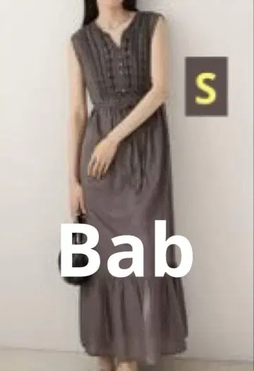 신상품 Bab Bab S 신상 패널 자수 민소매 원피스 차콜 인도 면