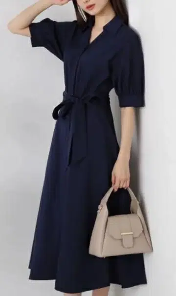컬러 셔츠 원피스