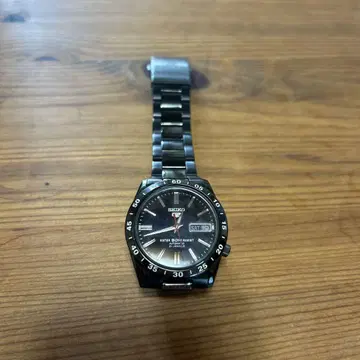 세이코 5 자동 감기 방수 블랙 다이얼