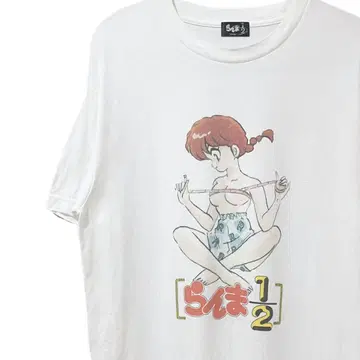 란마 1/2 공식 티셔츠 여성 란마 화이트