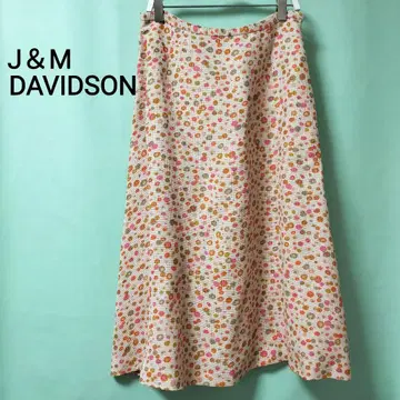 J&M DAVIDSON 실크 혼방 도트 무늬 스커트