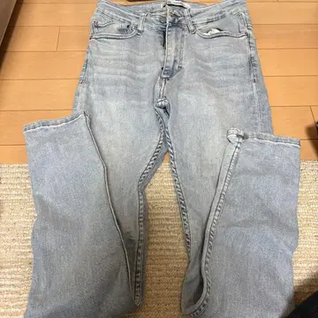 자라 라이트 블루 데님 스트레이트 레그