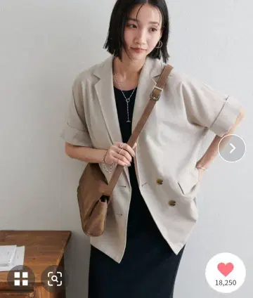 DISCOAT 린넨 느낌의 반팔 셔츠 자켓 테일러드 자켓