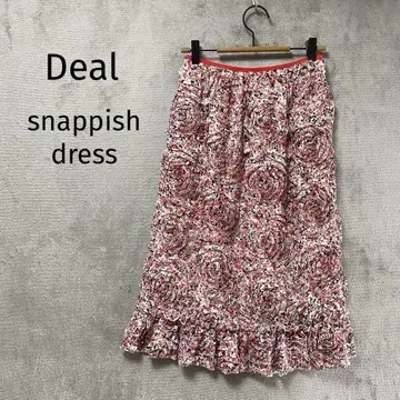 Deal/입체 로즈 프릴 꽃무늬 스커트 허리 밴딩 개성