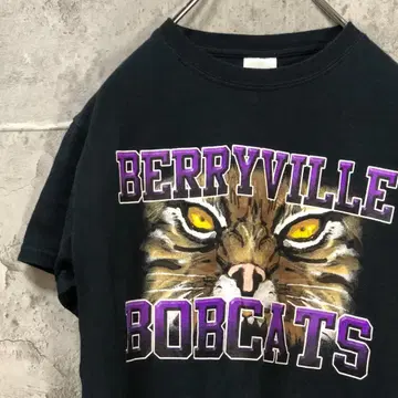 레어 BERRYVILLE BOBCATS 풋볼 밥캣 티셔츠
