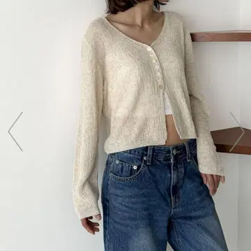 canal jean 캐널 진 El mar 레이온 V넥 가디건