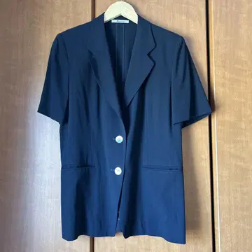Aquaucutum 여름 아이템 썸머 울 자켓 반팔 블랙 100% 울