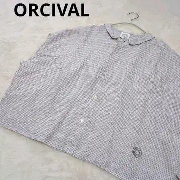 ORCIVAL 오르치발 린넨 100% 블라우스 슬리브리스 체크