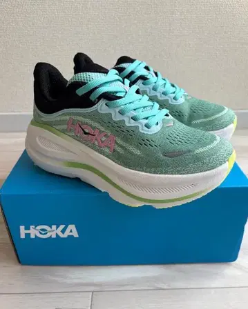 HOKA ON ONE BONDI 9 민트 그린 스니커즈 23.5cm