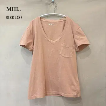 MHL MHL U 넥 반팔 포켓 티셔츠 오렌지 계열