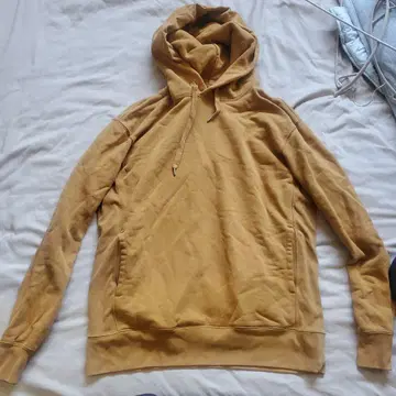 Uniqlo U XL 후드 부착 후드티 머스타드