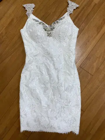 ROBE de FLEURS 화이트 미니 드레스 M