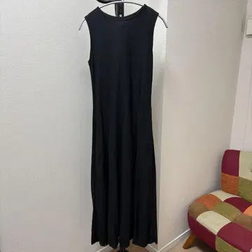 라운지 드레스 블랙 슬리브리스 롱 원피스 loungedress