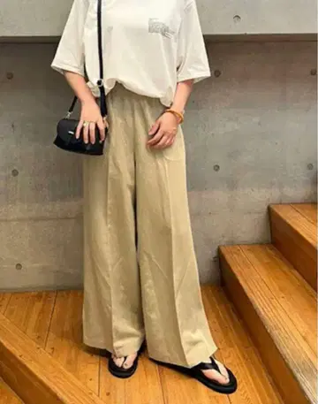 journal standard L'essage 비스 린넨 이지 팬츠