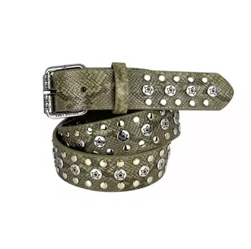 STAR TEAM STUDDED BELT OLIVE 스타 팀 벨트