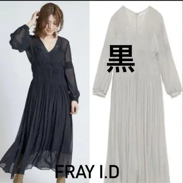 FRAY I.D 허리 셔링 쉬폰 원피스